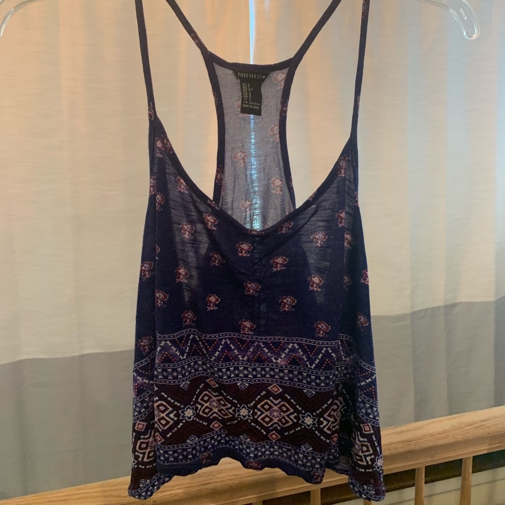 Printed Spaghetti Strap Crop Top
